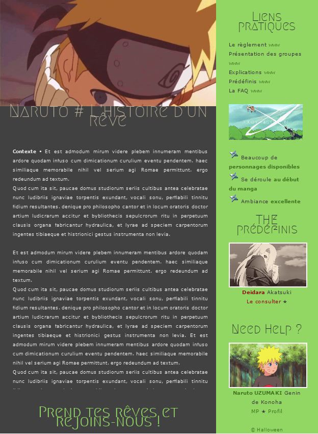 Codage publicité Naruto Halloween Forumactif