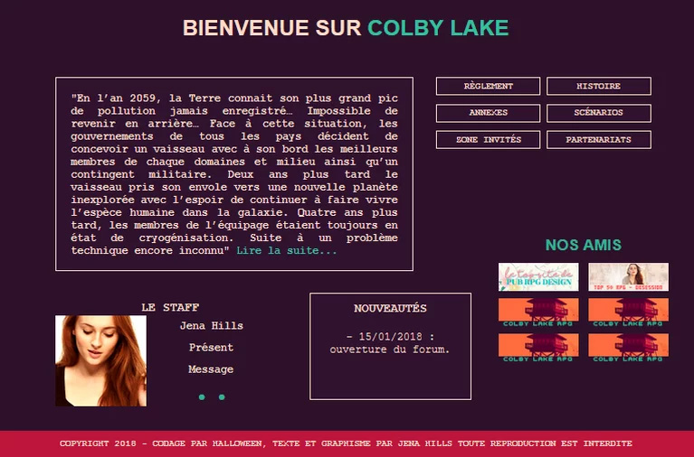 Codage index complet Colby Lake accueil Halloween Forumactif